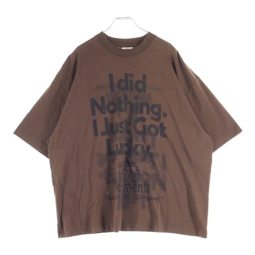 VETEMENTS(ヴェトモン) ×Cactus Jack Lucky Tee カクタスジャック ラッキー 半袖Tシャツ カットソー ブラウン