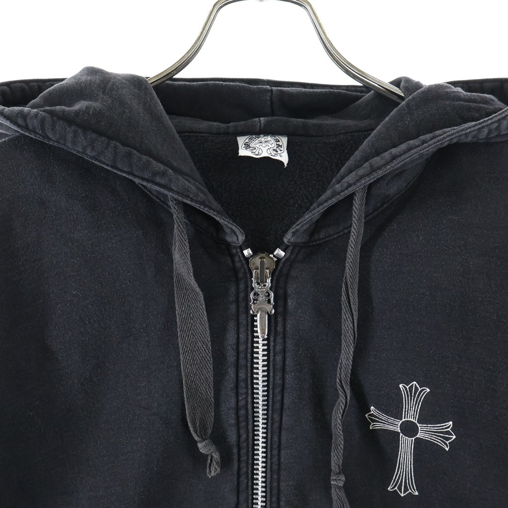 CHROME HEARTS(クロムハーツ) OLD T-BAR オールド Tバー ジップアップパーカー フーディ ブラック