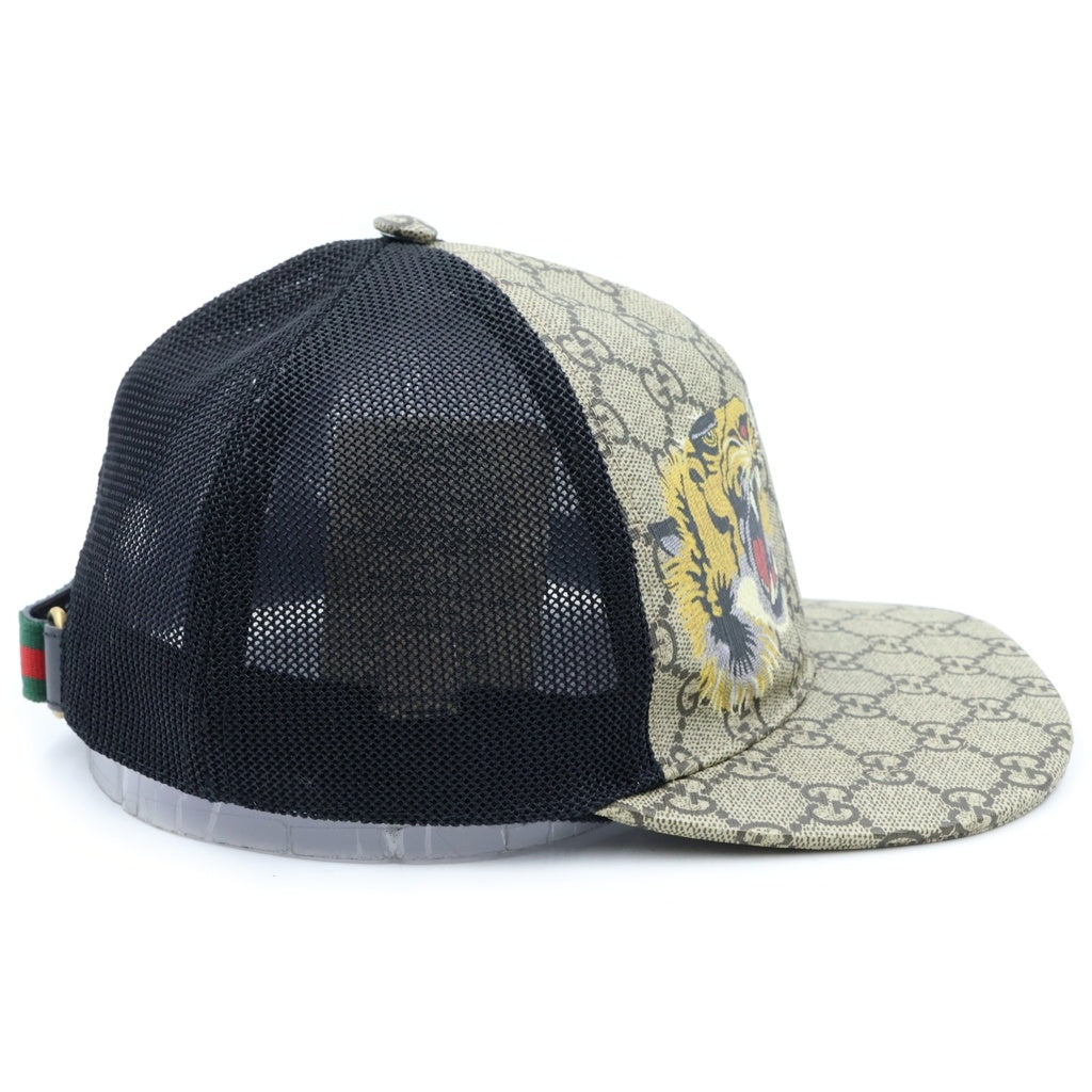 GUCCI(グッチ) GGスプリーム タイガープリント メッシュキャップ 帽子 ベージュ 426887