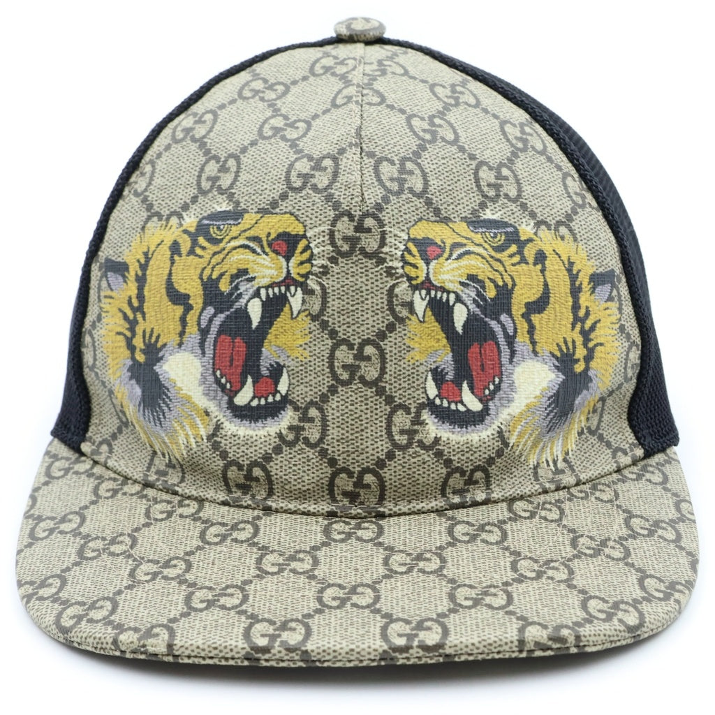 GUCCI(グッチ) GGスプリーム タイガープリント メッシュキャップ 帽子 ベージュ 426887