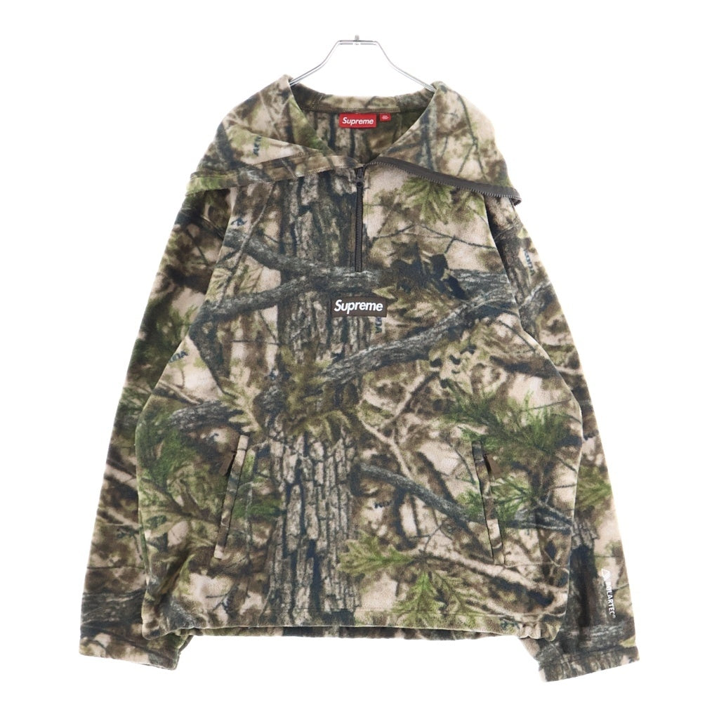 SUPREME(シュプリーム) 25AW Polartec Face Mask Half Zip Hooded Sweatshirt ツリーカモハーフジップフリースジャケット ブラウン