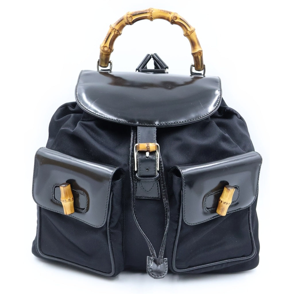 GUCCI(グッチ) バンブーレザーバックパック リュック ブラック 003 1998 0016 レディース