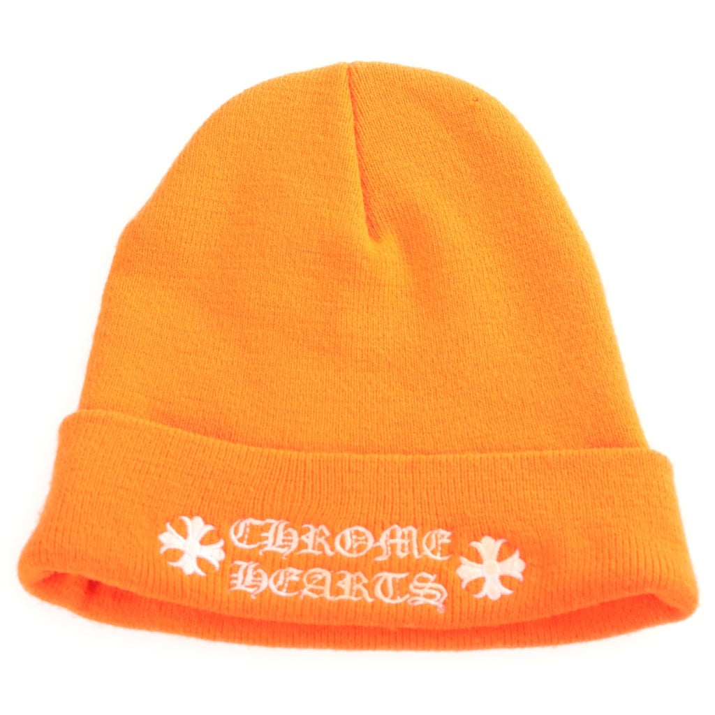 CHROME HEARTS(クロムハーツ) WOOL WATCH CAP ウールワッチキャップ ロゴ刺繍 ビーニー 帽子 オレンジ