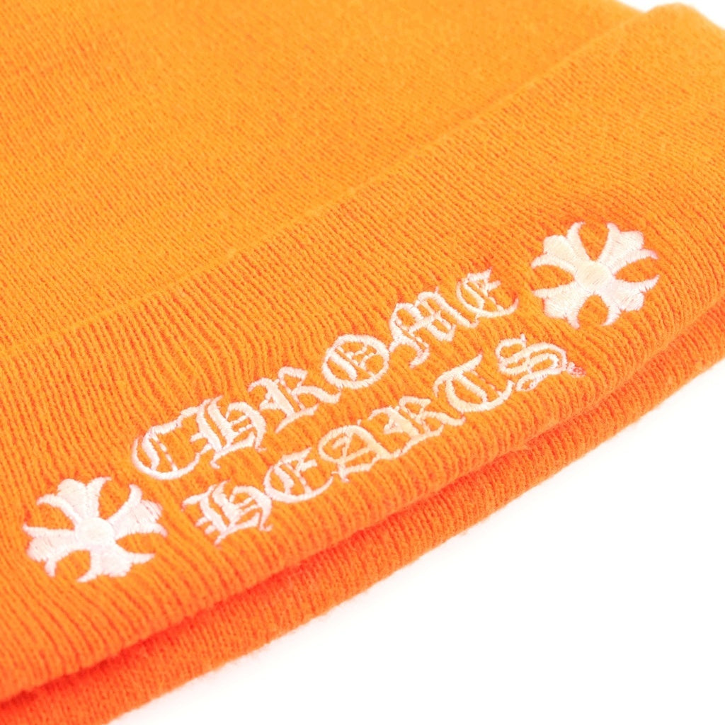 CHROME HEARTS(クロムハーツ) WOOL WATCH CAP ウールワッチキャップ ロゴ刺繍 ビーニー 帽子 オレンジ