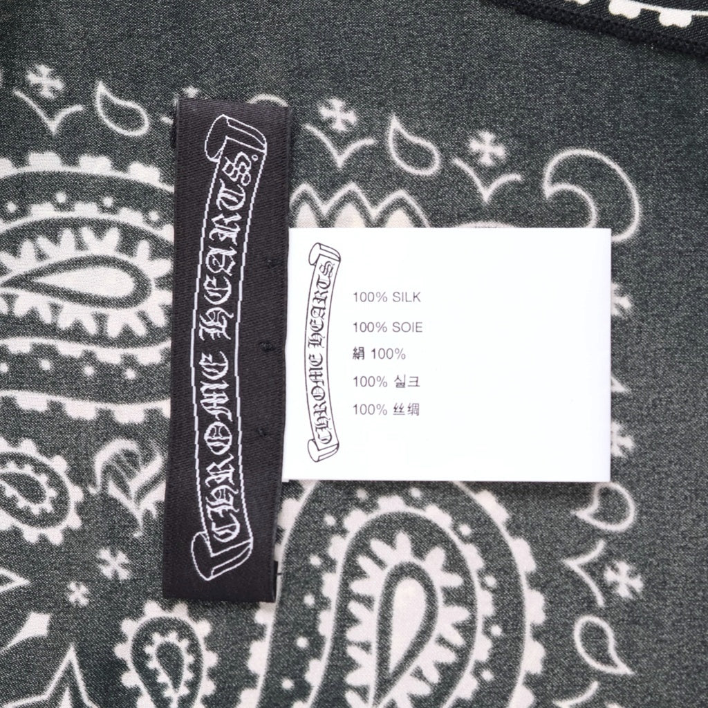 CHROME HEARTS(クロムハーツ) SILK BANDANA SCARF CHプラス シルク バンダナスカーフ ブラック レディース