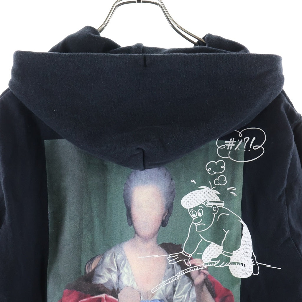 OFF-WHITE(オフホワイト) 19AW Diag Mariana Double Tee Hoodie ダイアグマリアナ レイヤード パーカー プルオーバーフーディー ブラック OMAB033E19185005