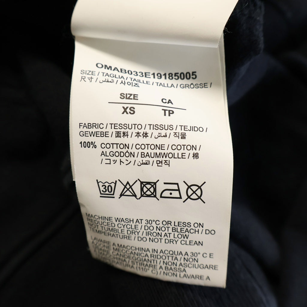 OFF-WHITE(オフホワイト) 19AW Diag Mariana Double Tee Hoodie ダイアグマリアナ レイヤード パーカー プルオーバーフーディー ブラック OMAB033E19185005