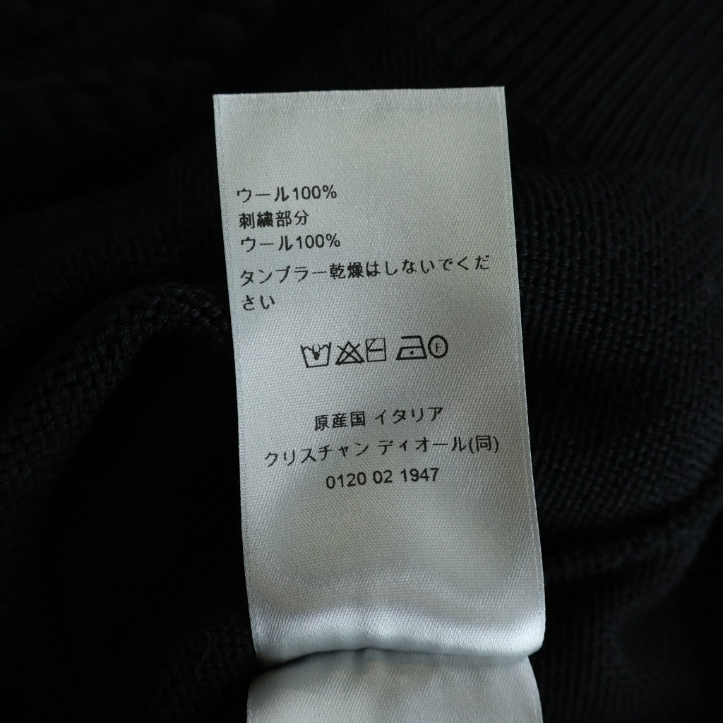 DIOR(ディオール) RIBBON WOOL KNIT SWEATER ロゴ刺繍 リボンニットセーター ブラック 613M627A2027 レディース