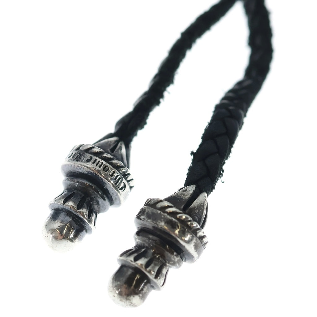 CHROME HEARTS(クロムハーツ) CH CRS SML CL スモールCHクロス レザーブレイド ネックレス シルバー/ブラック BCA217