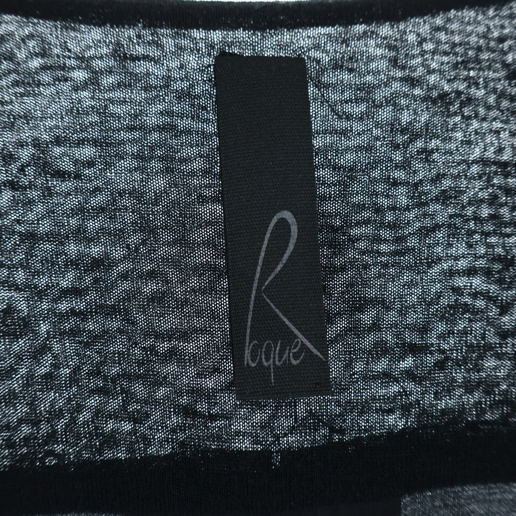 NO BRAND(ノーブランド) ROQUE ロッケ 素材切り替え ボタンアップ長袖カーディガン ブラック ORE06MX443/6