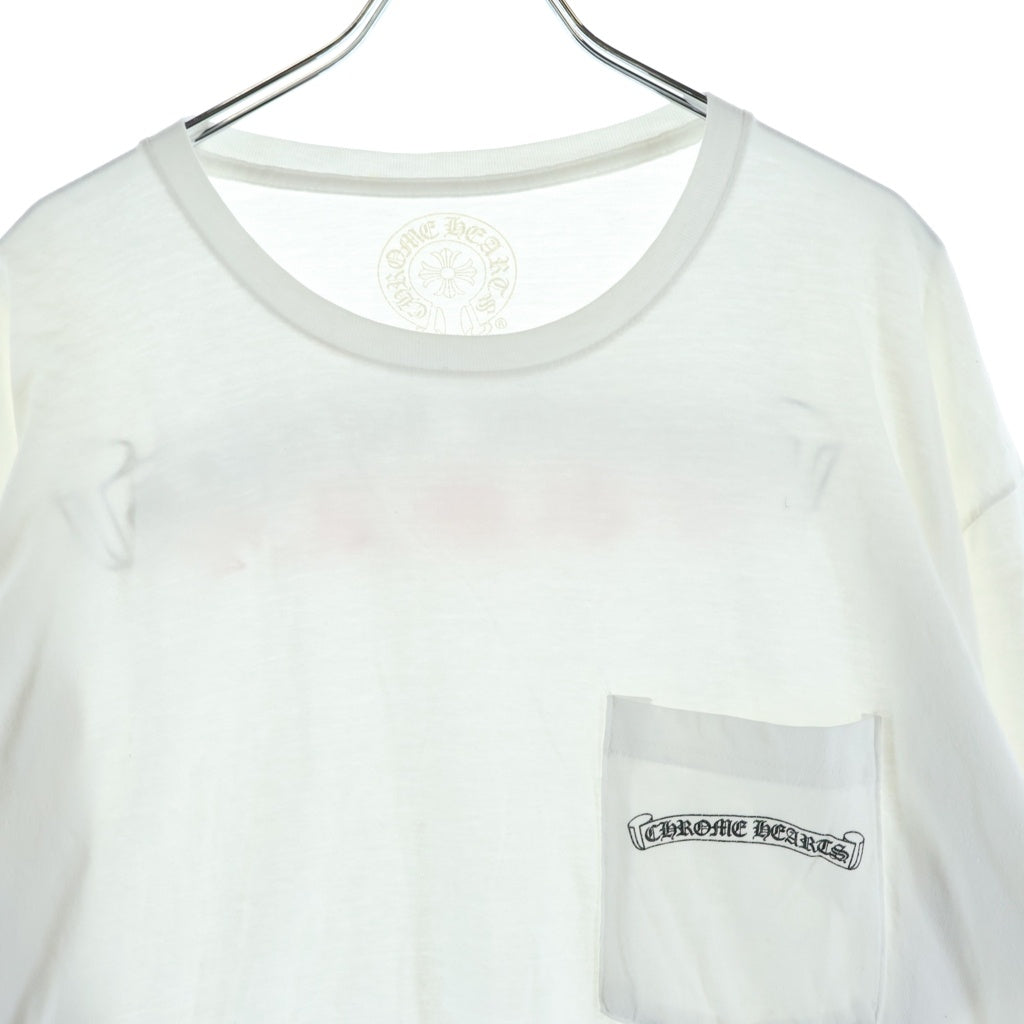 CHROME HEARTS(クロムハーツ) SCROLL LOGO USA L/S TEE バックスクロールラベルUSAプリント クルーネック長袖カットソーTシャツ ホワイト
