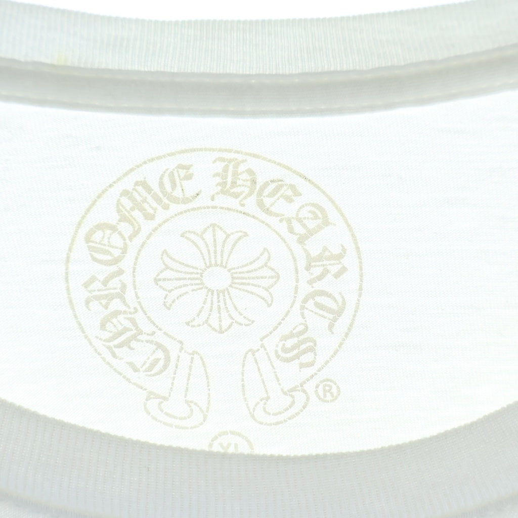 CHROME HEARTS(クロムハーツ) SCROLL LOGO USA L/S TEE バックスクロールラベルUSAプリント クルーネック長袖カットソーTシャツ ホワイト
