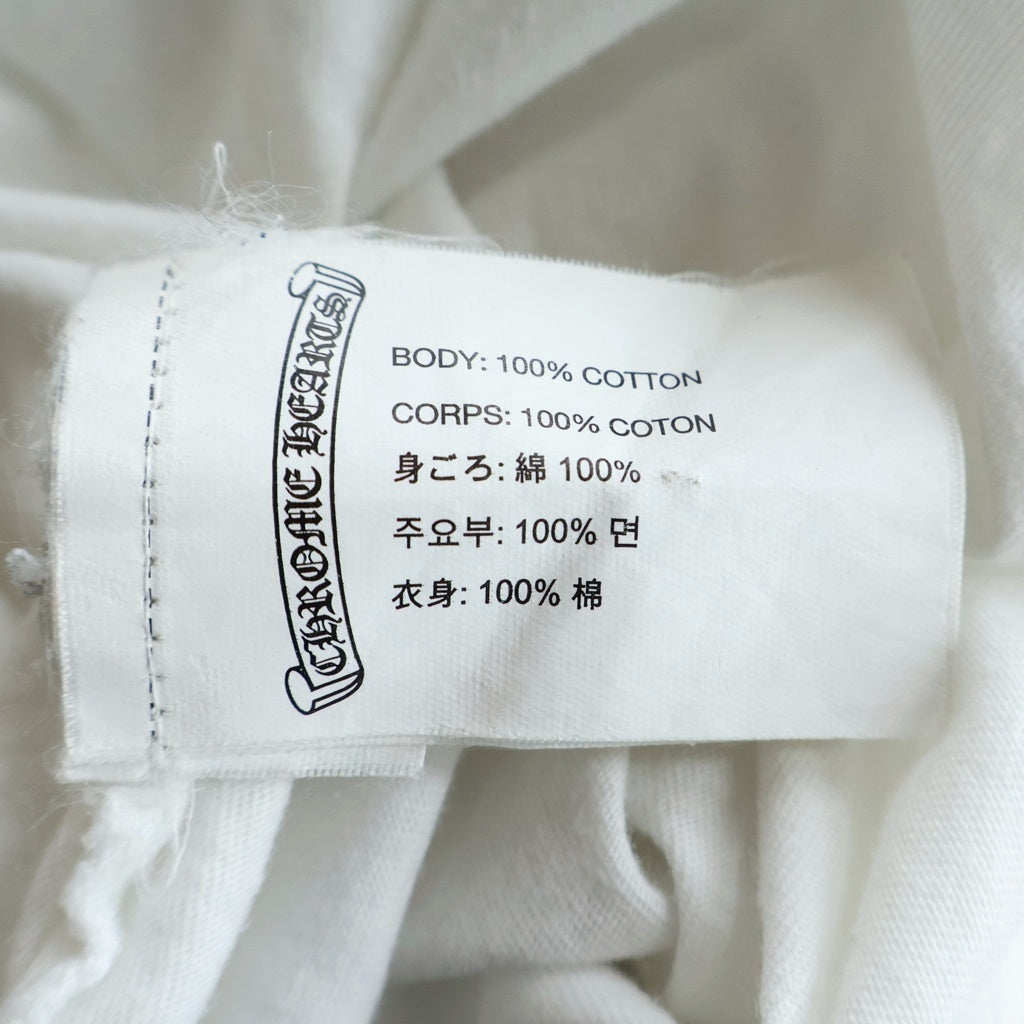CHROME HEARTS(クロムハーツ) SCROLL LOGO USA L/S TEE バックスクロールラベルUSAプリント クルーネック長袖カットソーTシャツ ホワイト