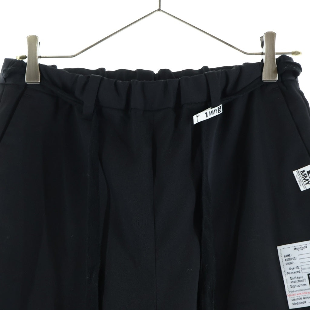 MAISON MIHARAYASUHIRO(メゾンミハラヤスヒロ) DRY WOOL TROUSERS ドライウールトラウザー ワイドシルエットパンツ ブラック K15PT312 レディース