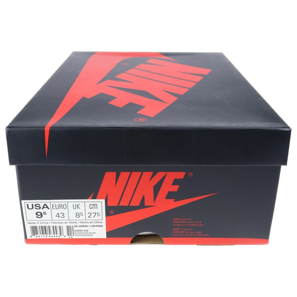 NIKE(ナイキ) AIR JORDAN LOW PREMIUM エアジョーダン 1 レトロ ロー プレミアム トリプルブラック ローカットスニーカー シューズ ブラック 919701-010