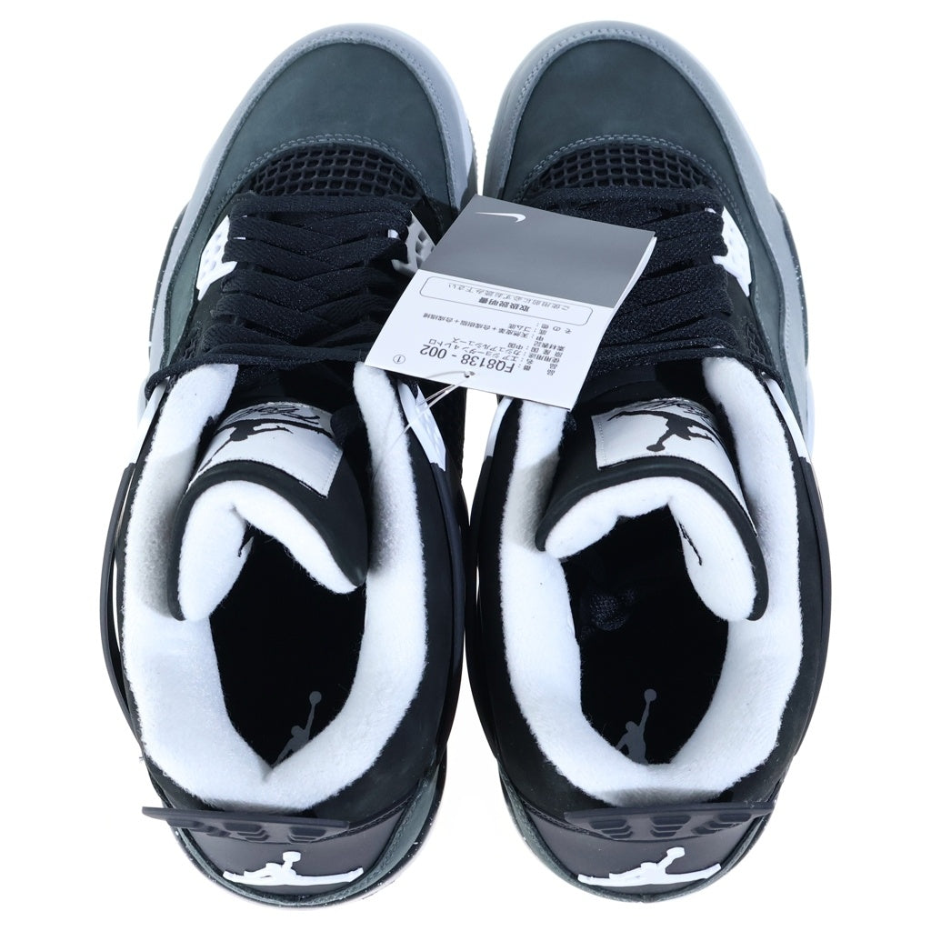 NIKE(ナイキ) AIR JORDAN RETRO Fear エアジョーダン 4 レトロ フィアー ミッドカットスニーカー ブラック/グレー FQ8138-002