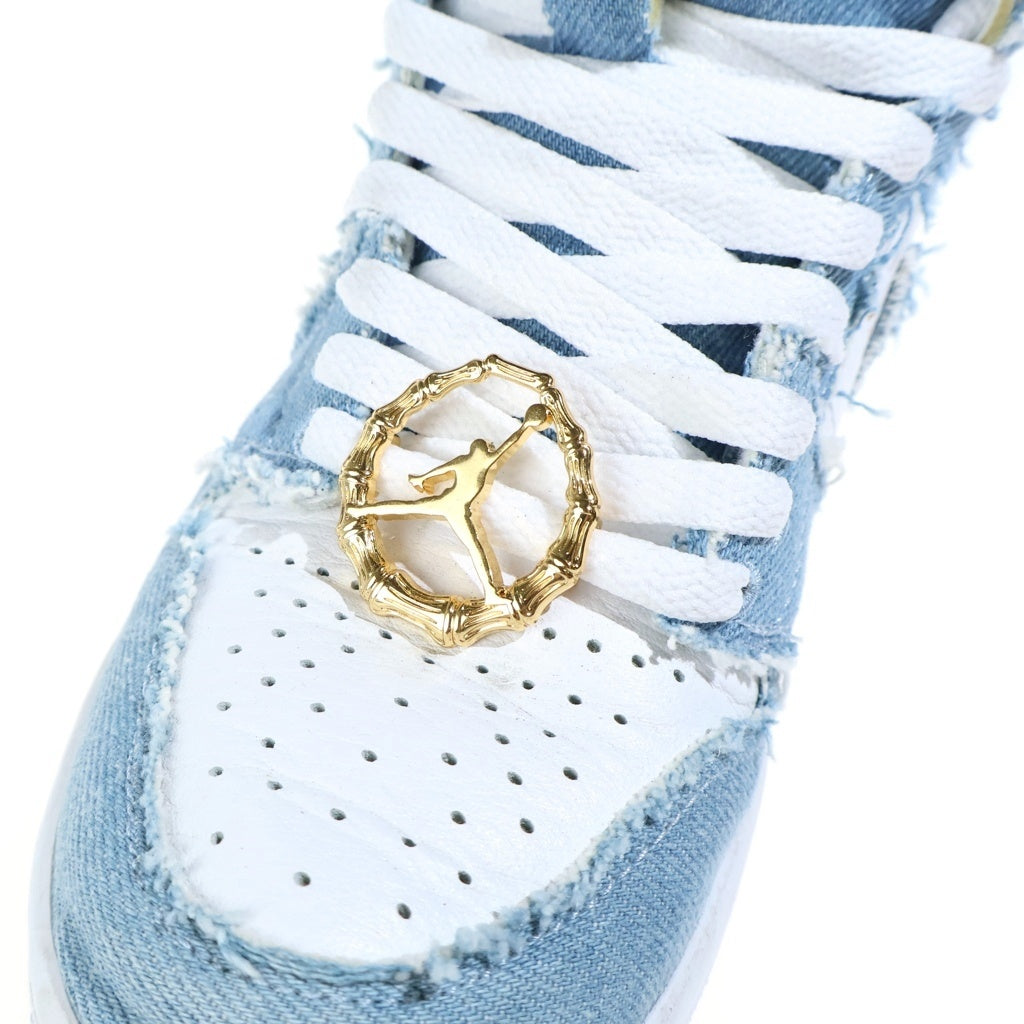 NIKE(ナイキ) Air Jordan High OG Denim エア ジョーダン 1 レトロ ハイ オリジナル デニム ハイカットスニーカー US6/23cm ホワイト/ブルー DM9036-104 レディース
