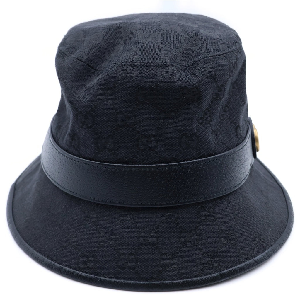 GUCCI(グッチ) GGキャンバス バケットハット ブラック 576587 4HG53 レディース