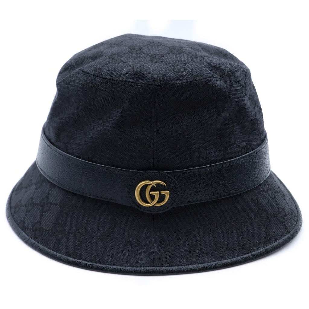GUCCI(グッチ) GGキャンバス バケットハット ブラック 576587 4HG53 レディース