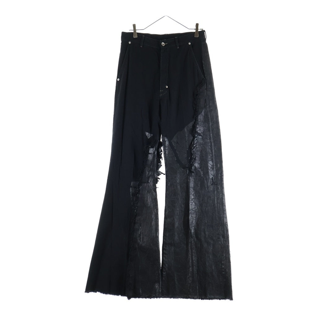 Rick Owens(リックオウエンス) JORIS TROUSER ドッキングフレアデニムパンツ ブラック RR02E1308-BMCCL