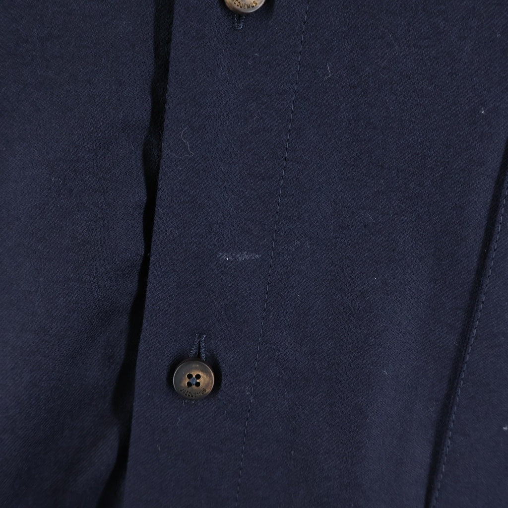 JACQUEMUS(ジャックムス) 25AW La Chemis Cuadro Shirt アシンメトリー長袖シャツ ネイビー SHM00537AW00631380