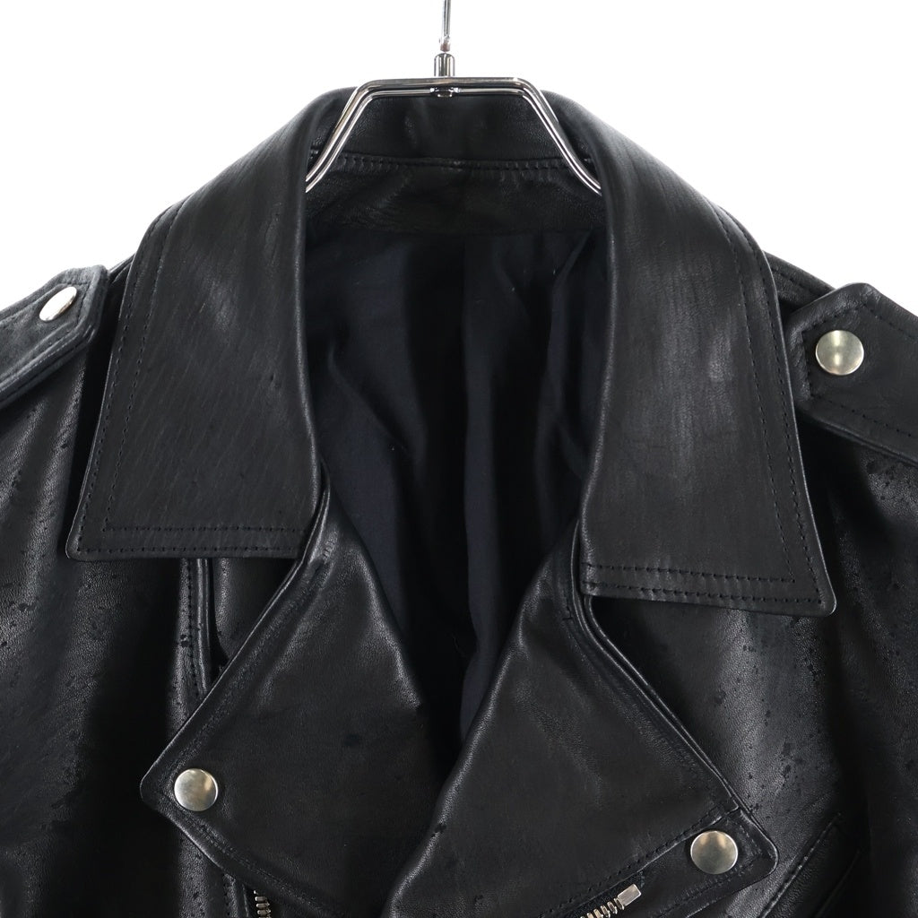 NO BRAND(ノーブランド) 26AW FRACTION フラクション ダブルライダースジャケット レザージャケット ブラック FM26SS102HRO