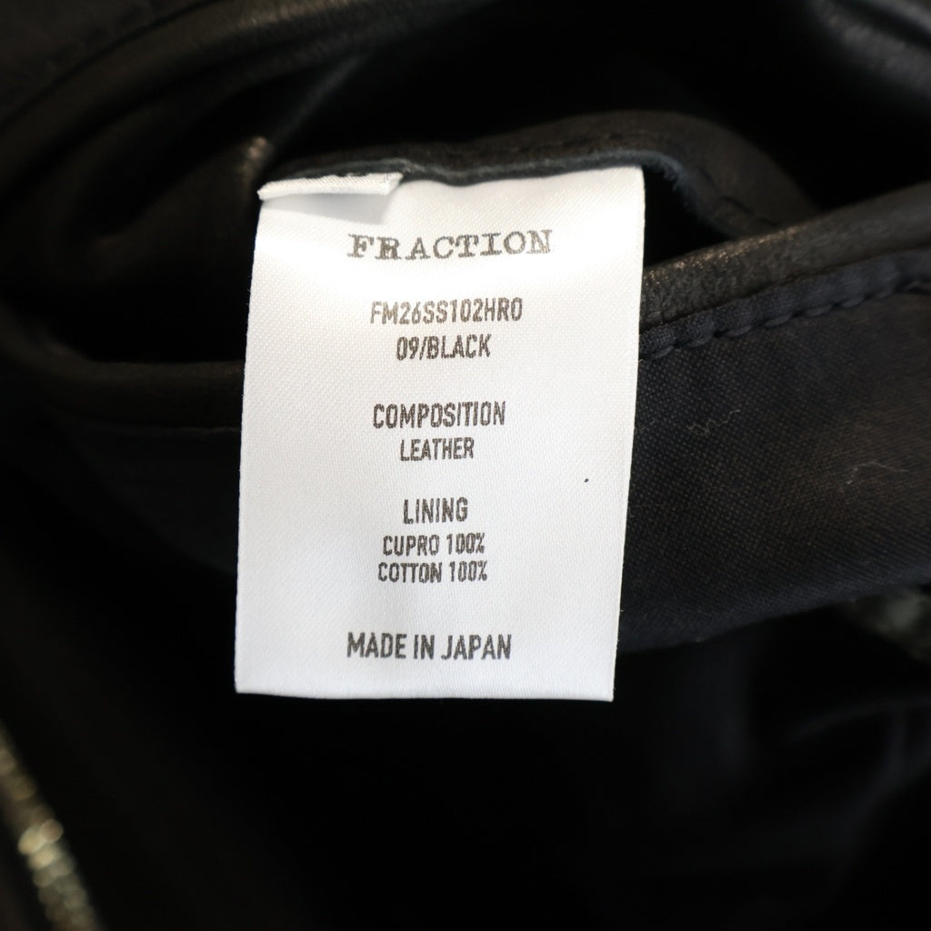 NO BRAND(ノーブランド) 26AW FRACTION フラクション ダブルライダースジャケット レザージャケット ブラック FM26SS102HRO