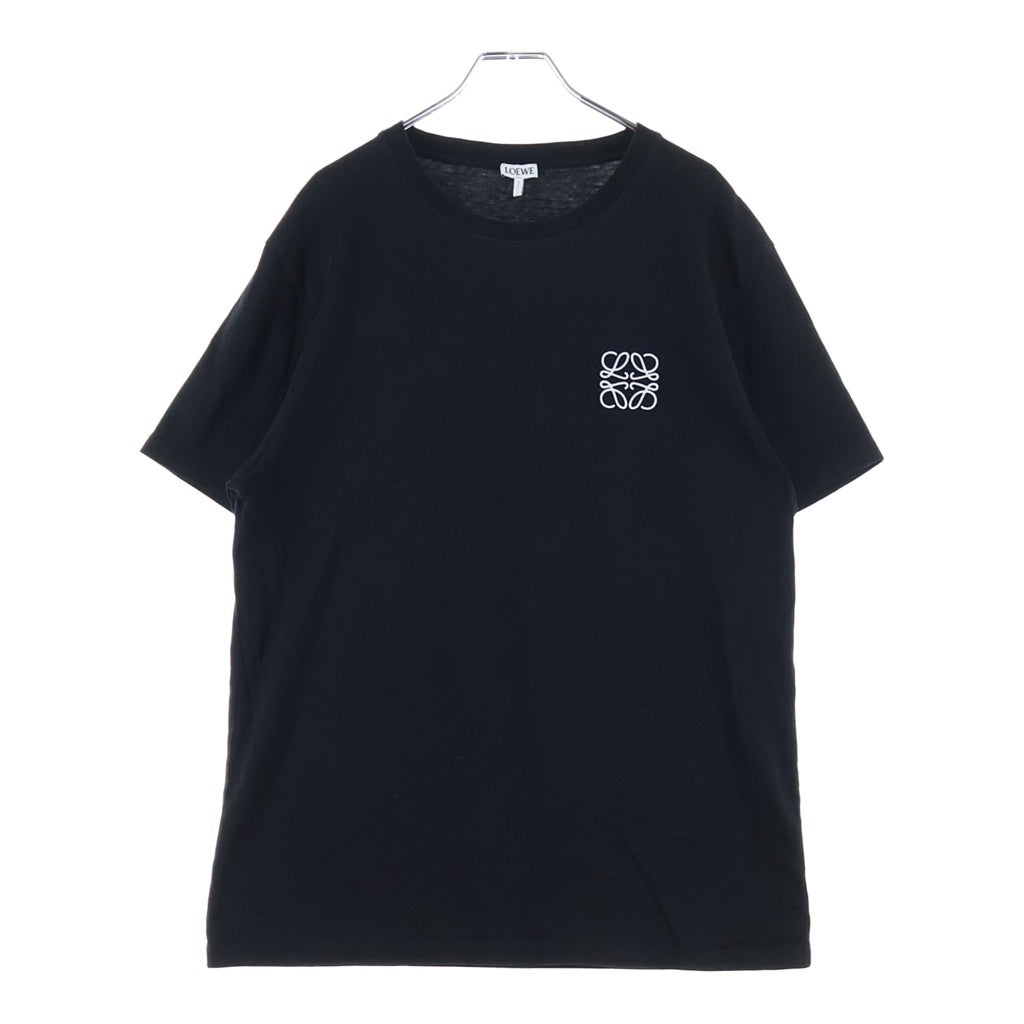 LOEWE(ロエベ) アナグラムロゴ刺繍 クルーネック半袖Tシャツカットソー ブラック H526Y22X75