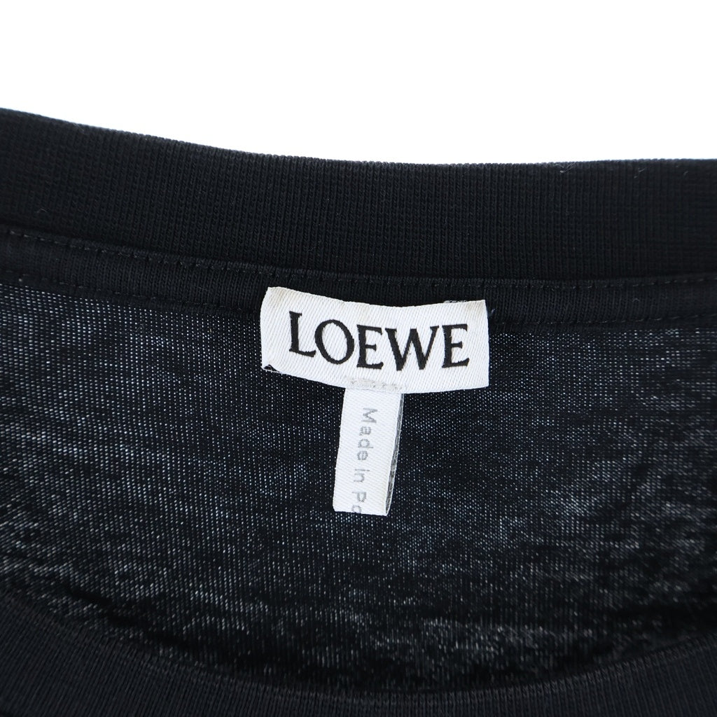 LOEWE(ロエベ) アナグラムロゴ刺繍 クルーネック半袖Tシャツカットソー ブラック H526Y22X75