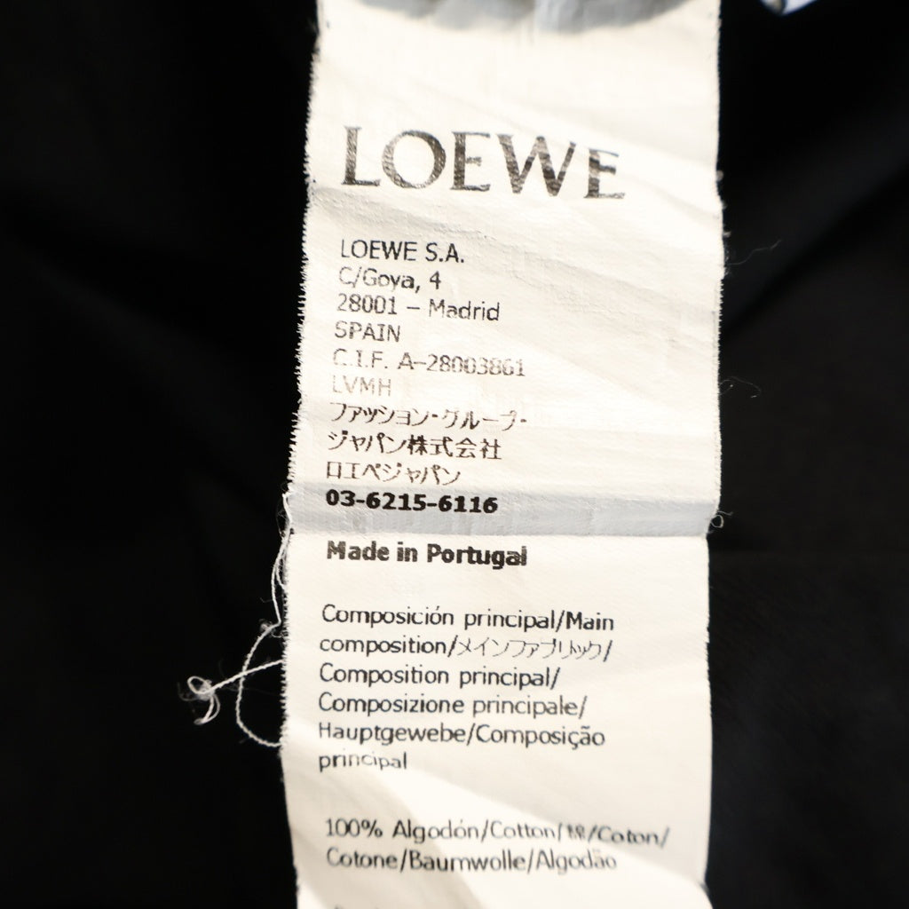 LOEWE(ロエベ) アナグラムロゴ刺繍 クルーネック半袖Tシャツカットソー ブラック H526Y22X75