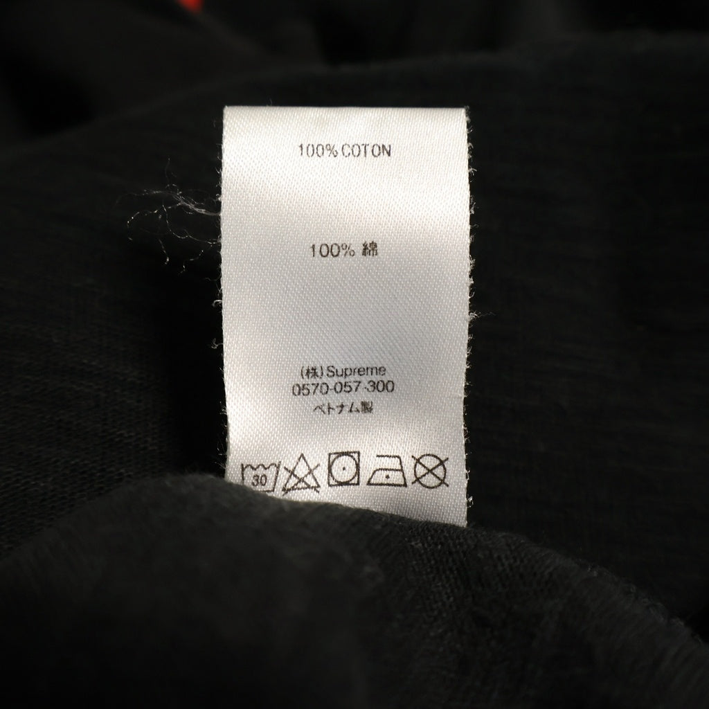 SUPREME(シュプリーム) Pocket Tee フロントポケット ロゴエンブロイダリー クルーネック半袖Tシャツ カットソー ブラック