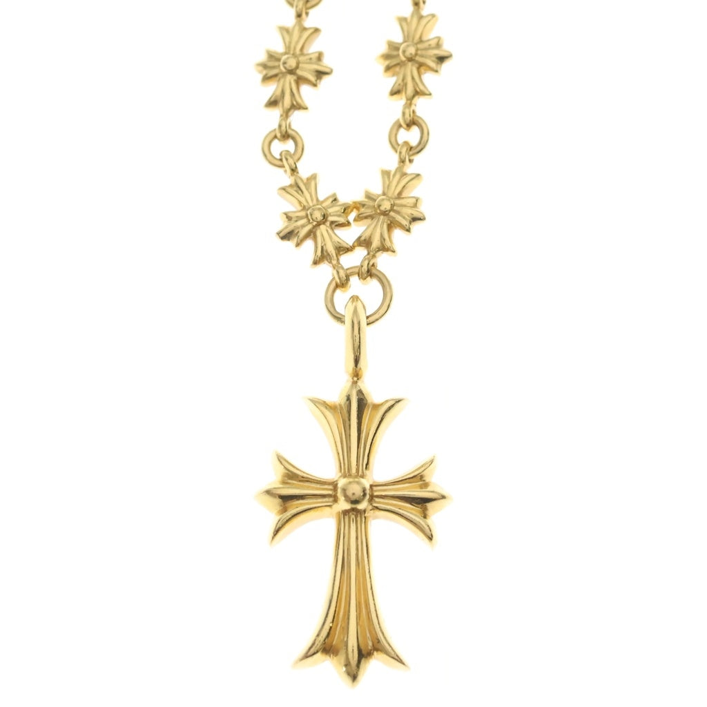 CHROME HEARTS(クロムハーツ) 22K TNY E18CRS F P/DIA/タイニーEファットクロス パヴェダイヤ ネックレス ゴールド