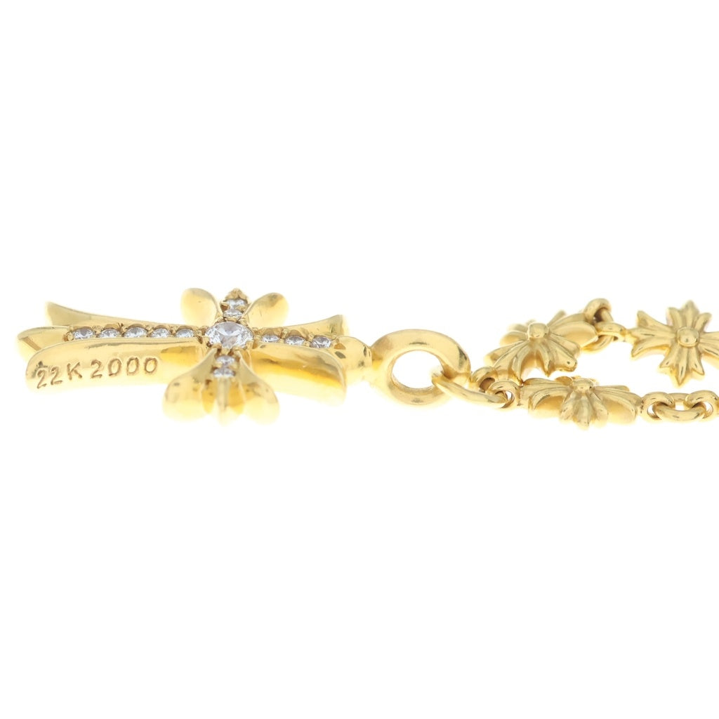 CHROME HEARTS(クロムハーツ) 22K TNY E18CRS F P/DIA/タイニーEファットクロス パヴェダイヤ ネックレス ゴールド