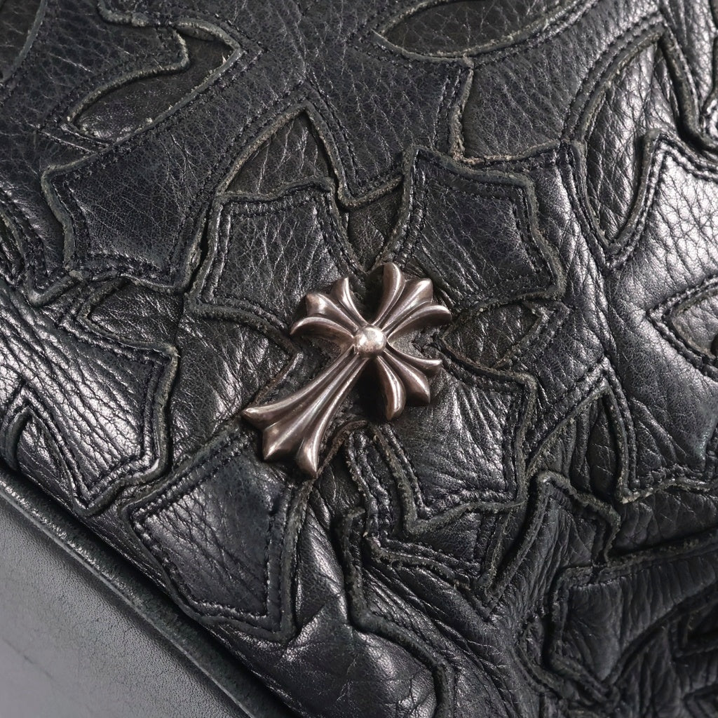 CHROME HEARTS(クロムハーツ) GILLES ジル セメタリークロスパッチ ボストンバッグ ブラック/シルバー