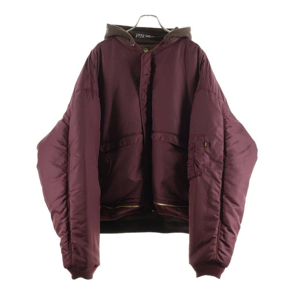 VETEMENTS(ヴェトモン) 17SS ×ALPHAINDUSTRIES リバーシブルオーバーサイズMA-1ボンバーブルゾン ブラウン WSS17A12