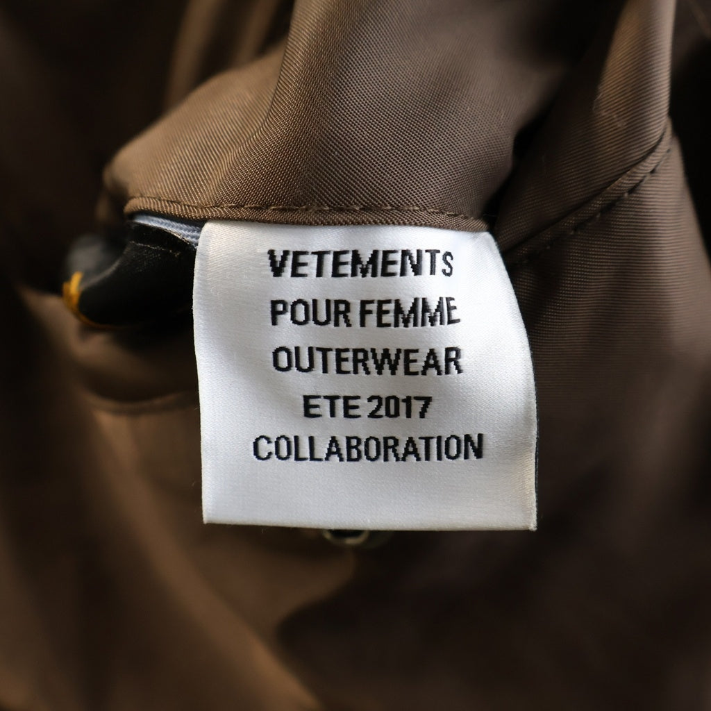 VETEMENTS(ヴェトモン) 17SS ×ALPHAINDUSTRIES リバーシブルオーバーサイズMA-1ボンバーブルゾン ブラウン WSS17A12