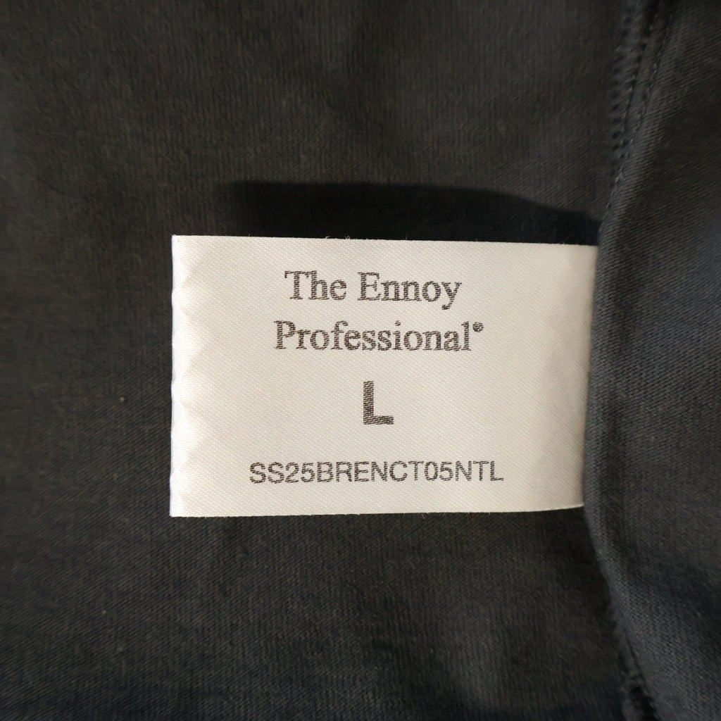 The Ennoy Professional(エンノイプロフェッショナル) フロントロゴ刺繍 クルーネック半袖Tシャツ カットソー グレー SS25BRENCT05NTL