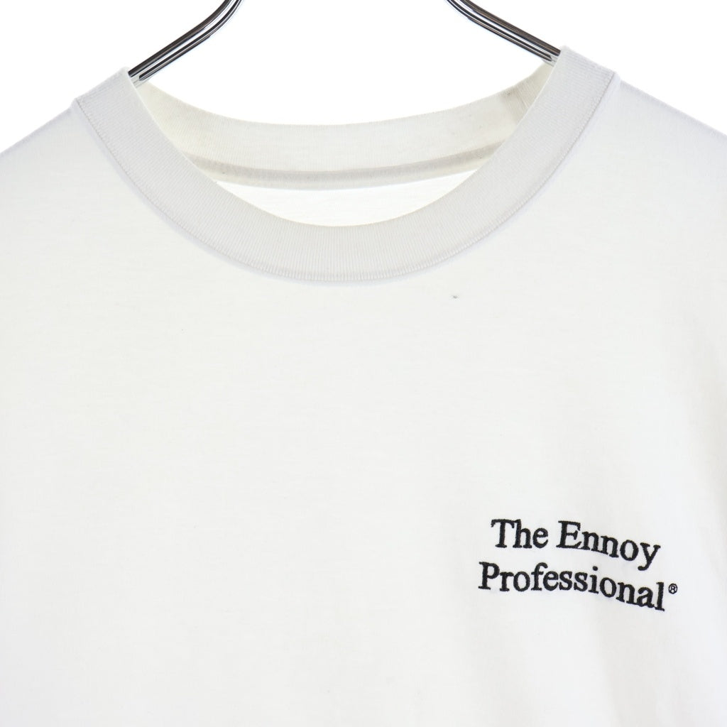 The Ennoy Professional(エンノイプロフェッショナル) フロントロゴ刺繍 クルーネック半袖Tシャツ カットソー ホワイト SS25BRENCT05NTL SS25BRENCT04NTL