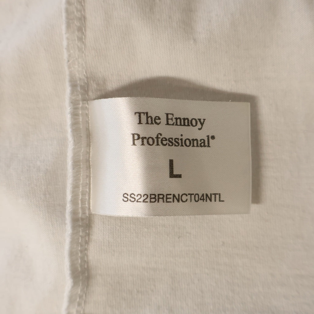 The Ennoy Professional(エンノイプロフェッショナル) フロントロゴ刺繍 クルーネック半袖Tシャツ カットソー ホワイト SS25BRENCT05NTL SS25BRENCT04NTL