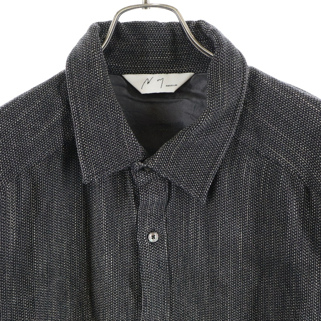 ANCELLM(アンセルム) NEL CHECK OVER WORK SHIRT ネル チェック1オーバーワーク長袖シャツ ブラック ANC-SH74-B