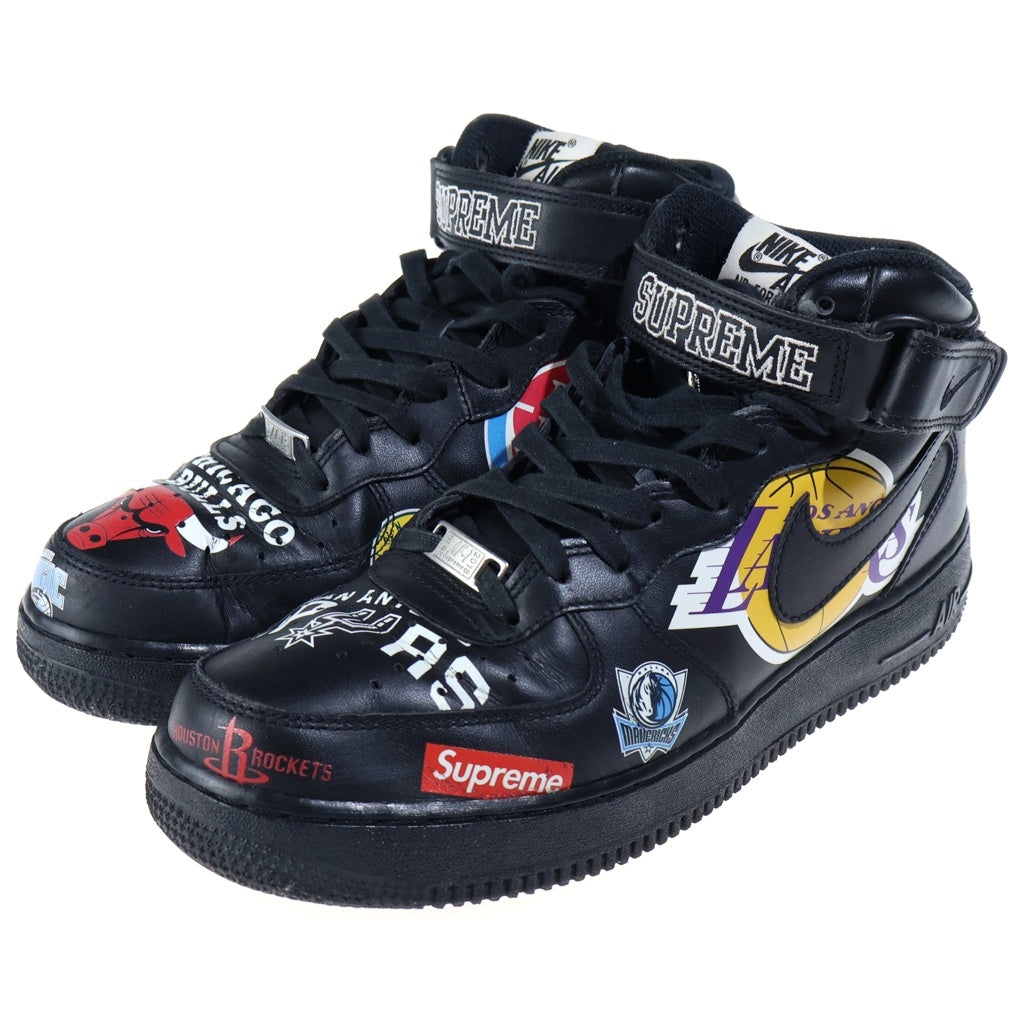 NIKE(ナイキ) ×supreme NBA × Nike Air Force 1 Mid '07 Black エアフォース1 ミッド ブラック AQ8017-001