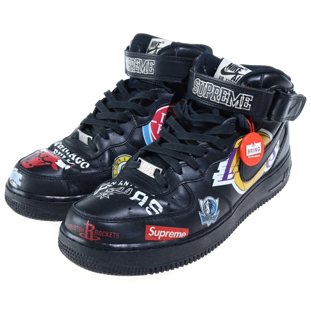 NIKE(ナイキ) ×supreme NBA × Nike Air Force 1 Mid '07 Black エアフォース1 ミッド ブラック AQ8017-001