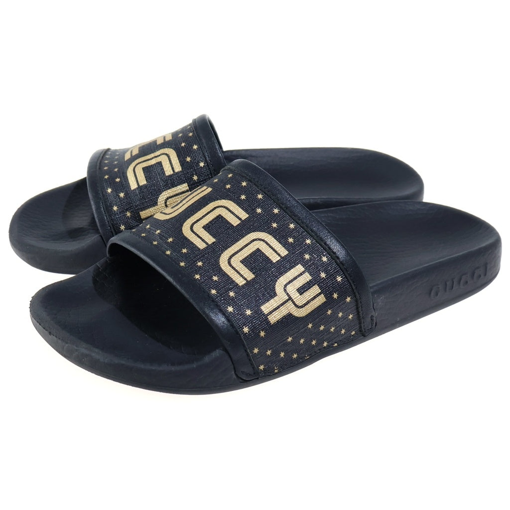 GUCCI(グッチ) セガスター スライドサンダル ブラック/ゴールド レディース