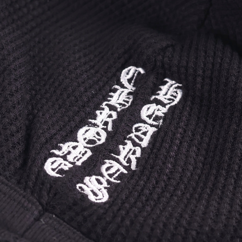 CHROME HEARTS(クロムハーツ) CHクロス刺繍 ビーニー サーマルニット帽 ブラック