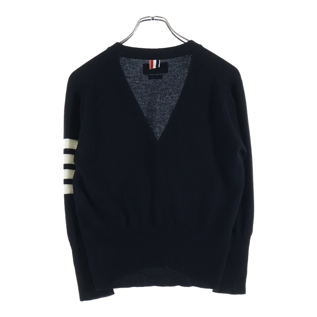 THOM BROWNE(トムブラウン) V NECK CARDIGAN ブイネック カーディガン ブラック MKCRS01A MKCRS01A-00011001