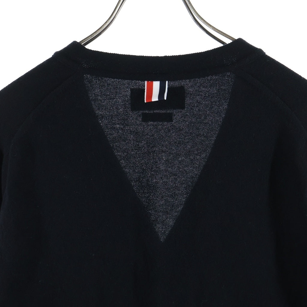THOM BROWNE(トムブラウン) V NECK CARDIGAN ブイネック カーディガン ブラック MKCRS01A MKCRS01A-00011001