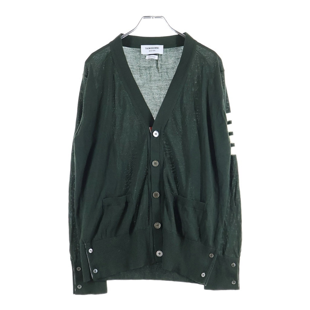 THOM BROWNE(トムブラウン) V NECK CARDIGAN ブイネック カーディガン カーキ MKCRS01A MKC002A-Y1014320