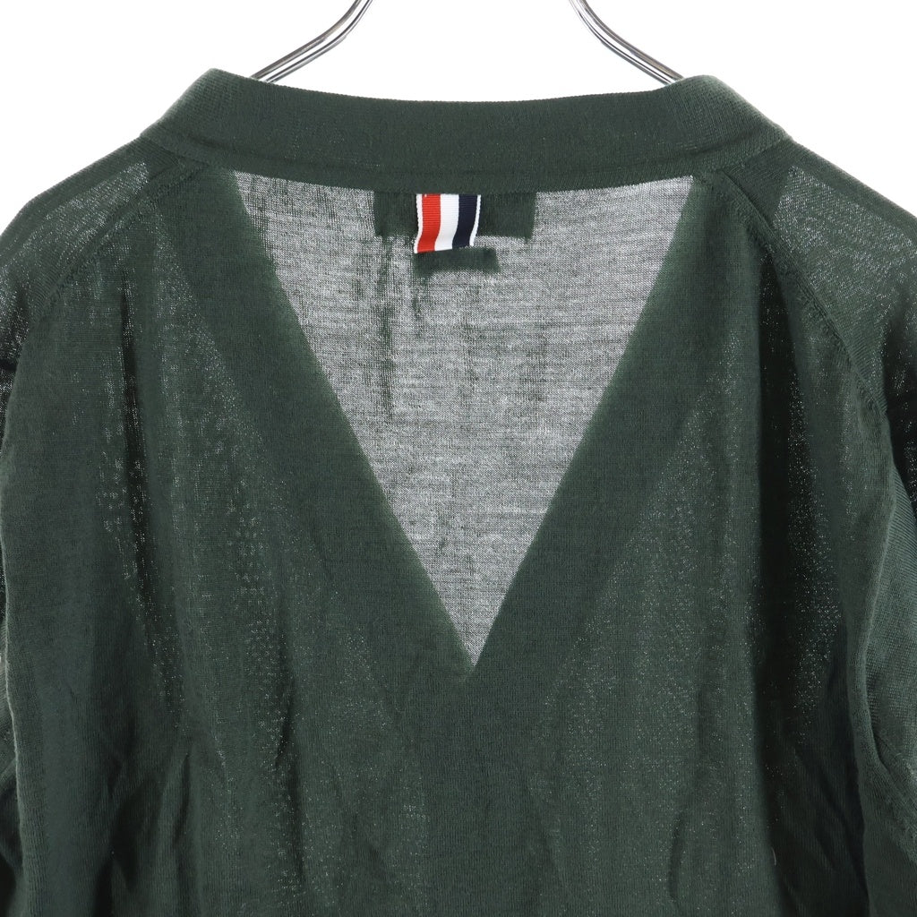 THOM BROWNE(トムブラウン) V NECK CARDIGAN ブイネック カーディガン カーキ MKCRS01A MKC002A-Y1014320
