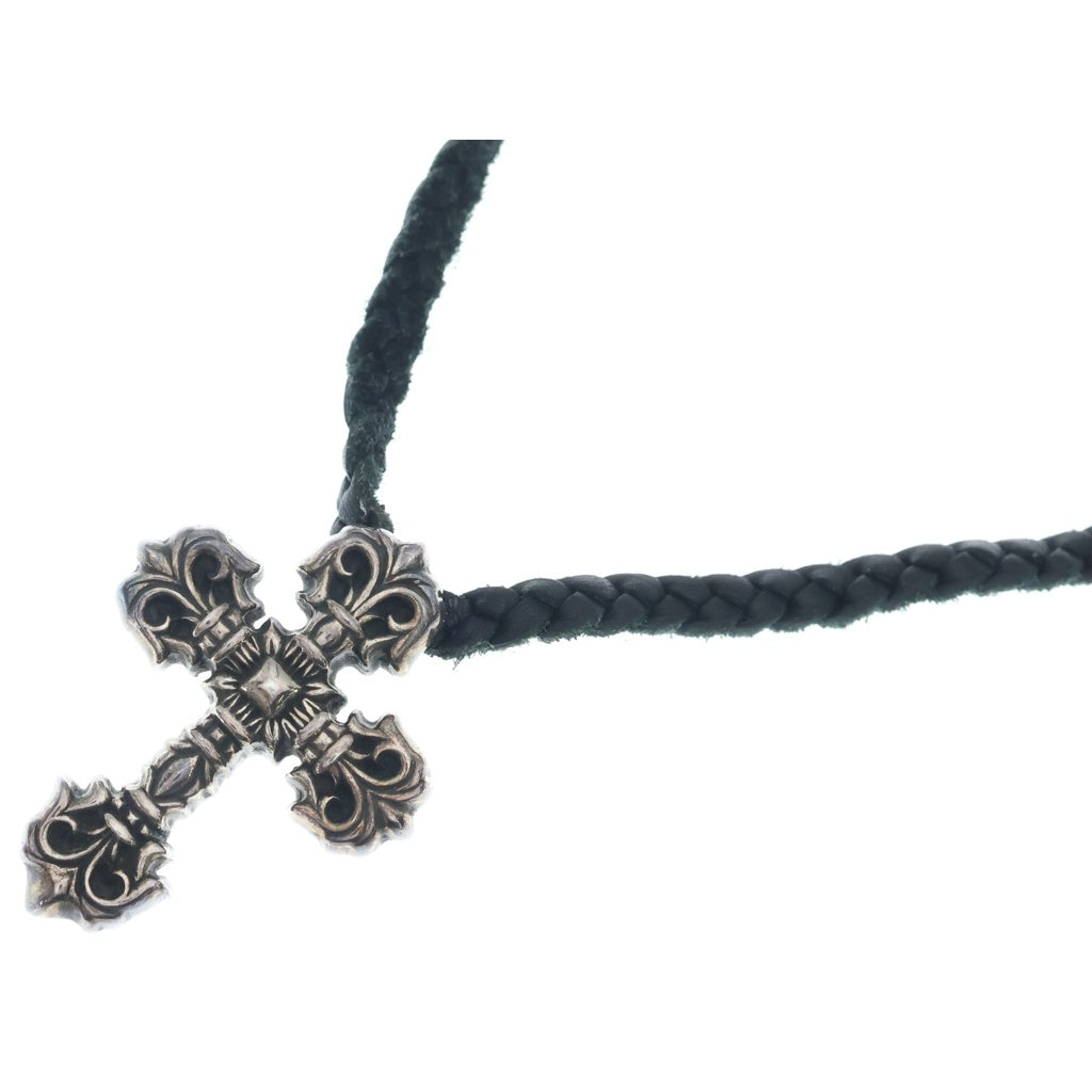 CHROME HEARTS(クロムハーツ) FILIG CROSS-XSM LB フィリグリークロスXS wレザーブレイド ネックレス シルバー