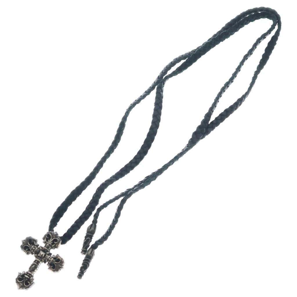 CHROME HEARTS(クロムハーツ) FILIG CROSS-XSM LB フィリグリークロスXS wレザーブレイド ネックレス シルバー
